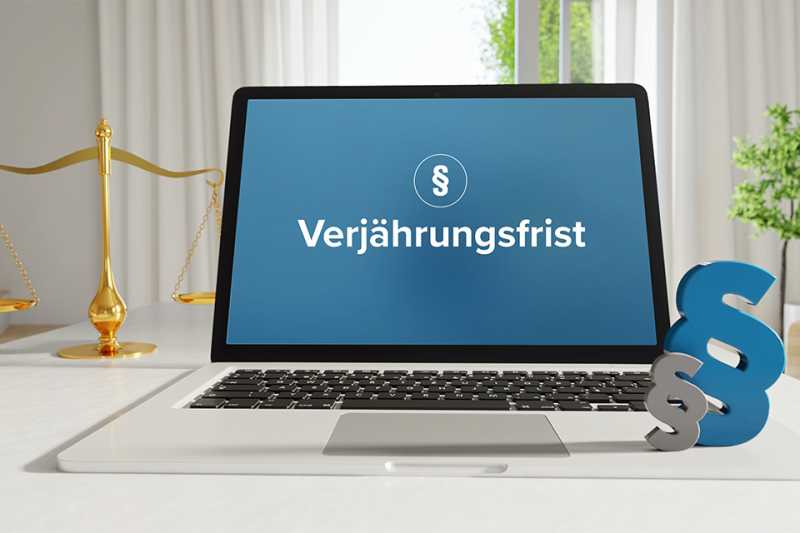 Foto: Laptop mit Aufschrift Verjährungsfrist